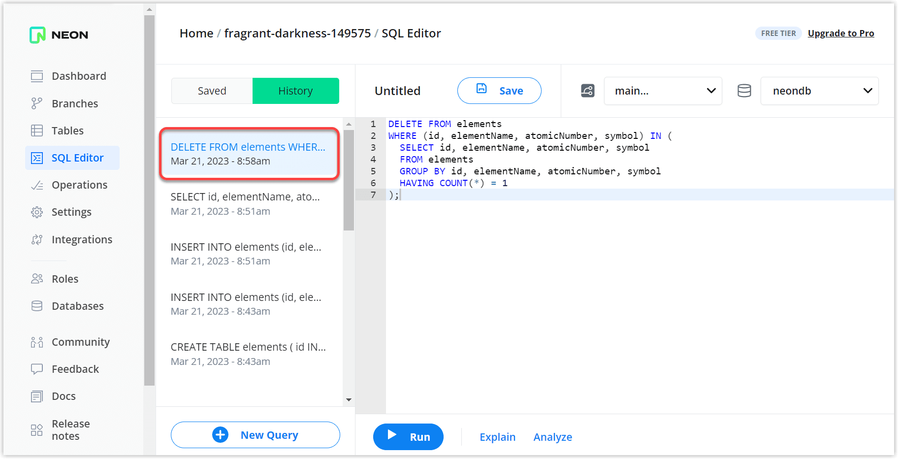 Find query time